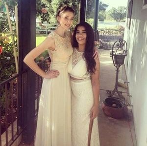 White Formal Two Piece Dress